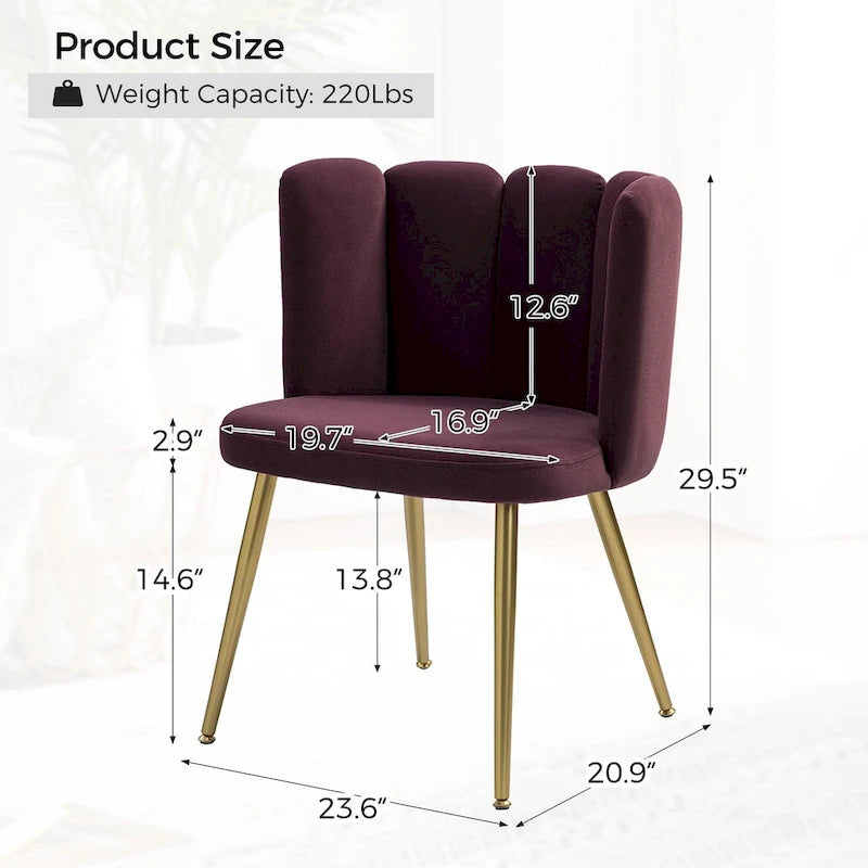 Chaise d'appoint Anjela avec dossier capitonné