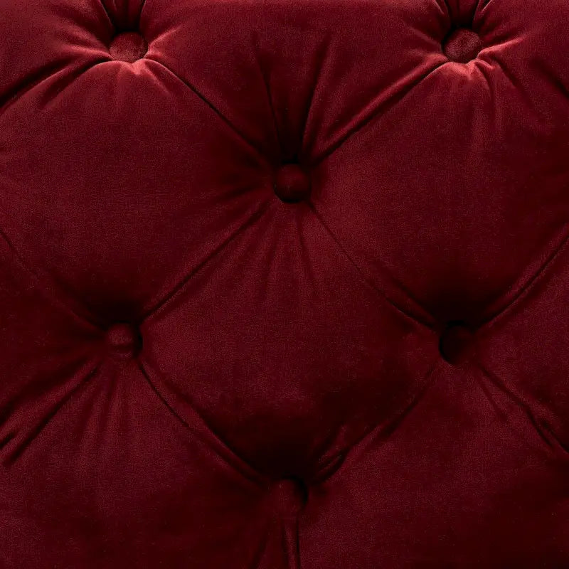 Pouf Glam Velours avec Pieds Dorés