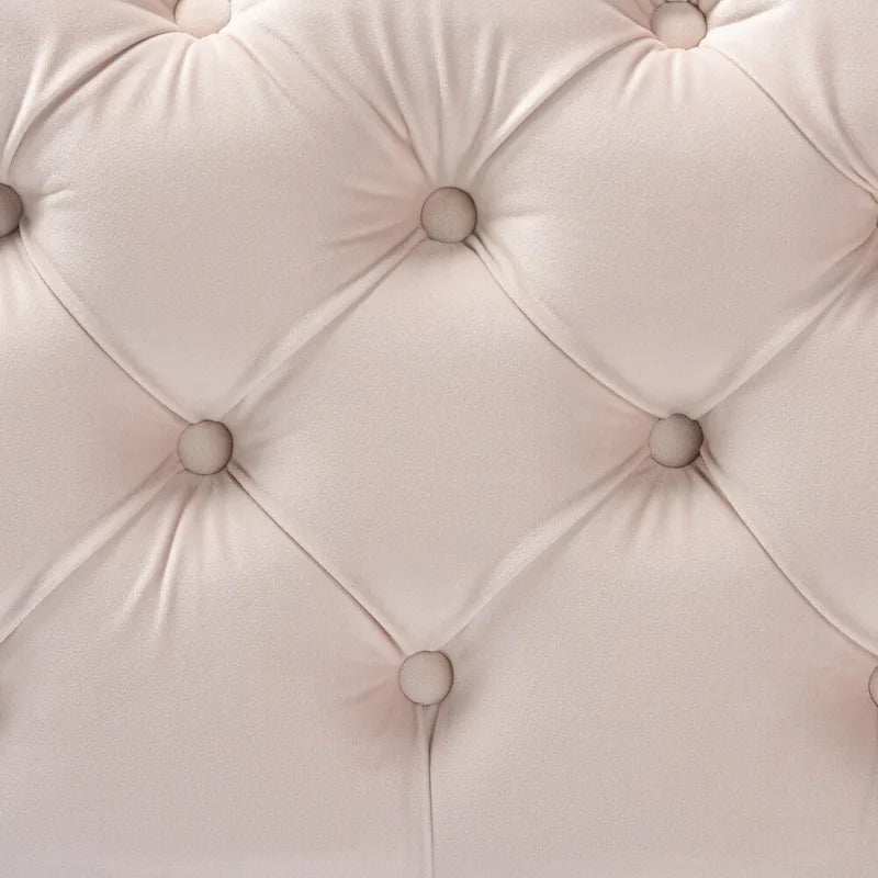 Pouf Glam Velours avec Pieds Dorés