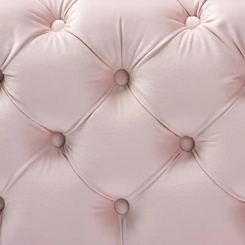 Pouf Glam Velours avec Pieds Dorés