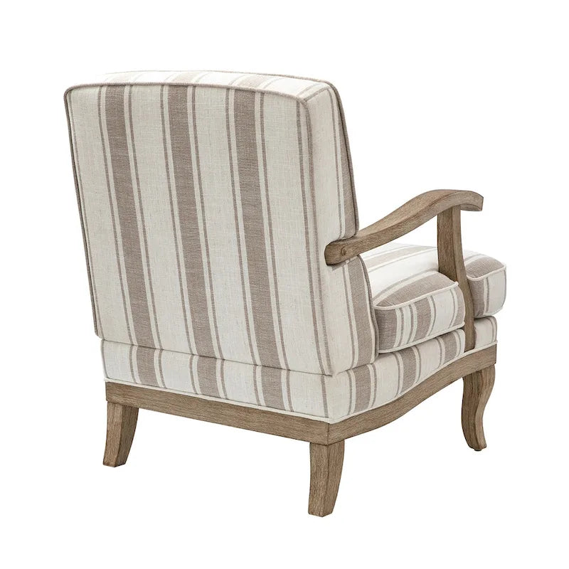 Fauteuil Rinaldo Farmhouse en polyester avec pieds en bois massif, lot de 2, par HULALA HOME