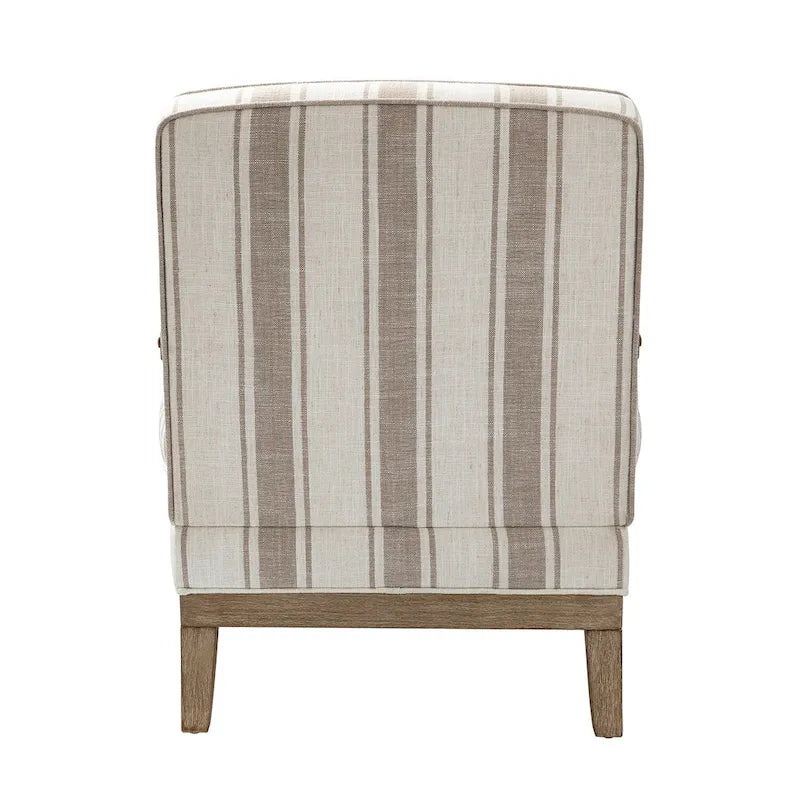 Fauteuil Rinaldo Farmhouse en polyester avec pieds en bois massif, lot de 2, par HULALA HOME