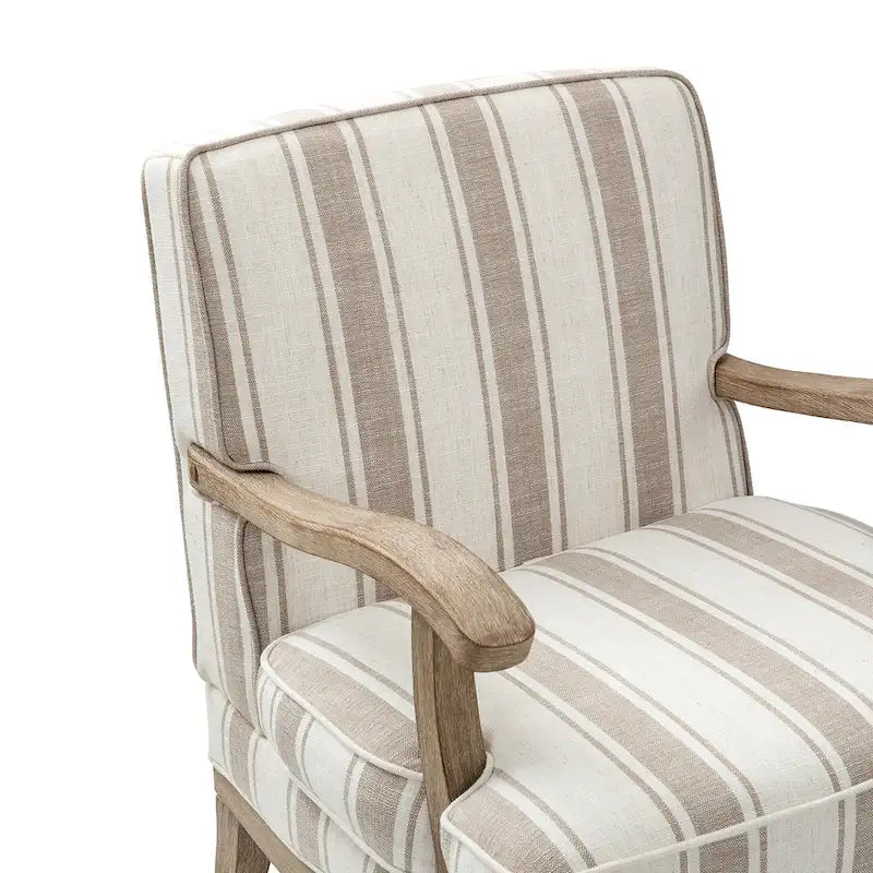 Fauteuil Rinaldo Farmhouse en polyester avec pieds en bois massif, lot de 2, par HULALA HOME