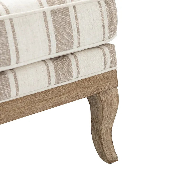 Fauteuil Rinaldo Farmhouse en polyester avec pieds en bois massif, lot de 2, par HULALA HOME