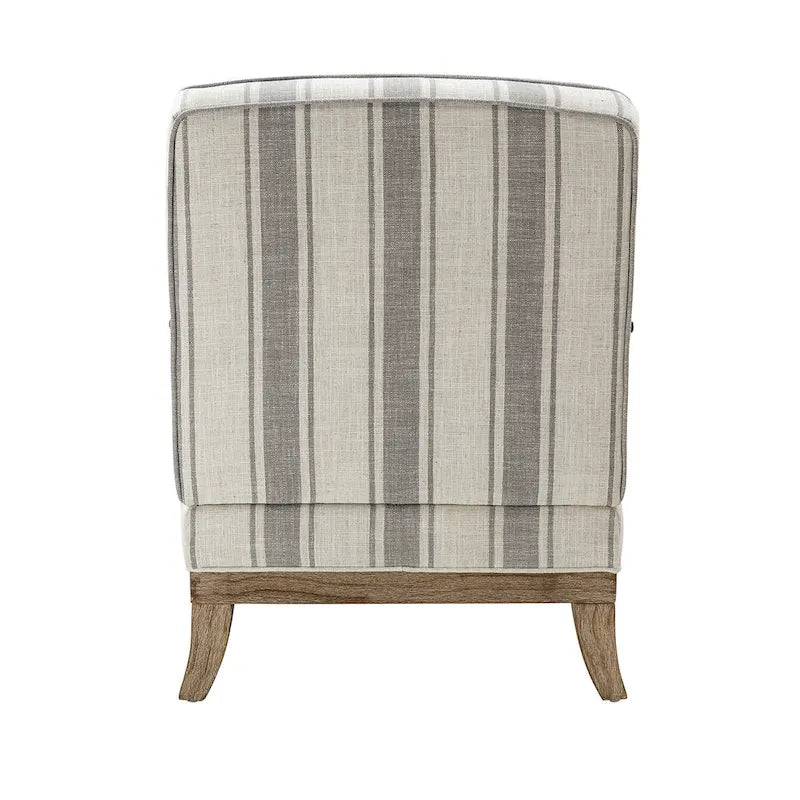 Fauteuil Rinaldo Farmhouse en polyester avec pieds en bois massif, lot de 2, par HULALA HOME