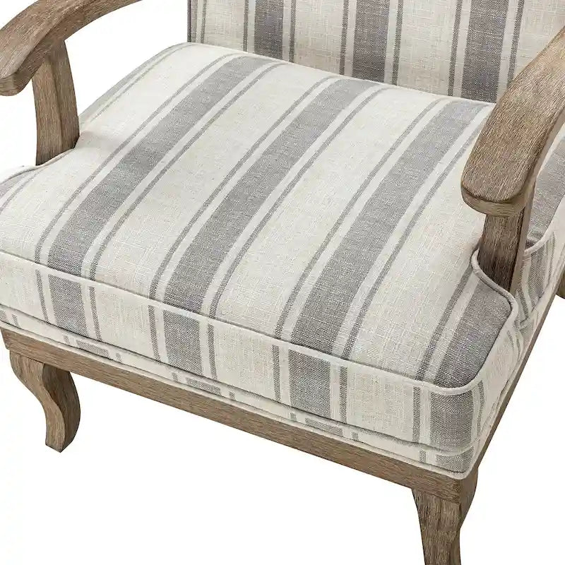 Fauteuil Rinaldo Farmhouse en polyester avec pieds en bois massif, lot de 2, par HULALA HOME