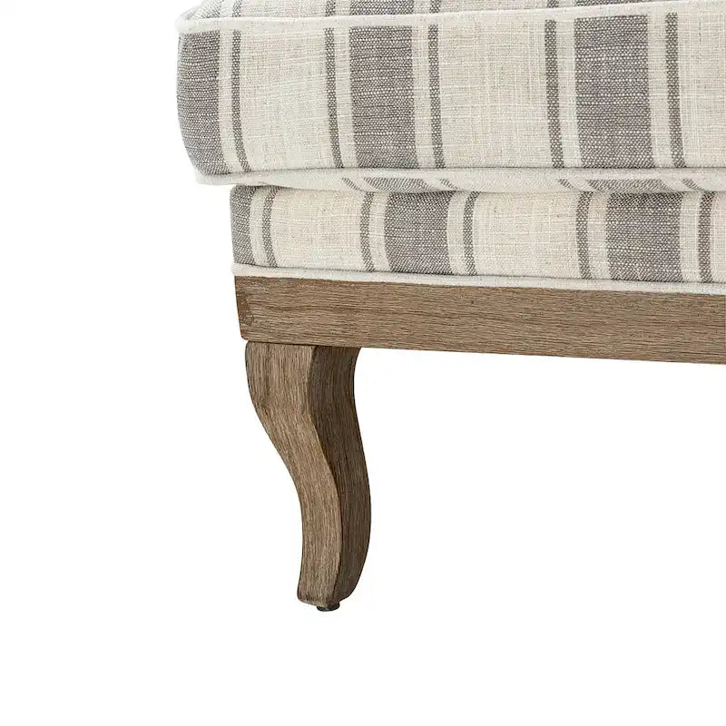 Fauteuil Rinaldo Farmhouse en polyester avec pieds en bois massif, lot de 2, par HULALA HOME