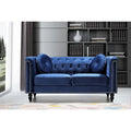 Causeuse Calvin Classic Kittleson Chesterfield en velours avec clous décoratifs