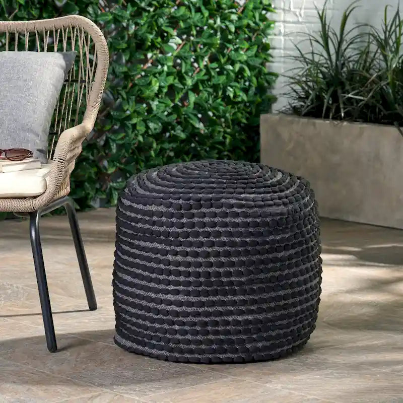 Pouf ottoman en tissu fait main Rococco par Christopher Knight Home