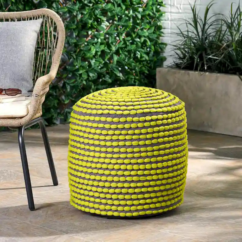 Pouf ottoman en tissu fait main Rococco par Christopher Knight Home