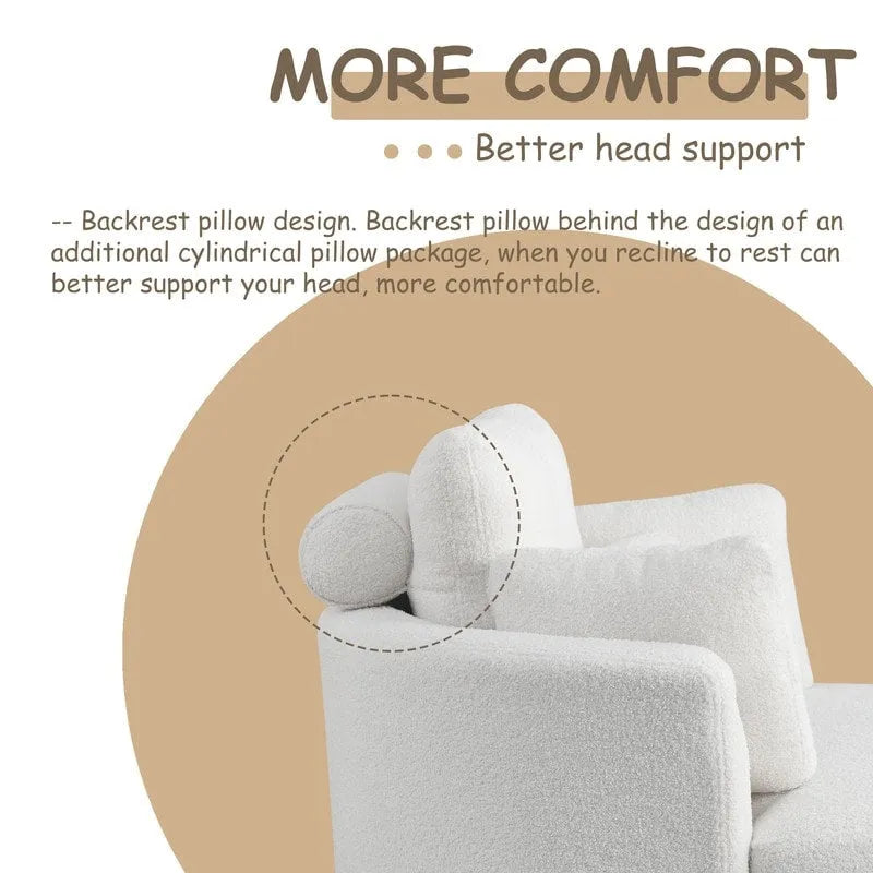 Fauteuil pivotant Circle avec pouf de rangement Moon et 4 coussins