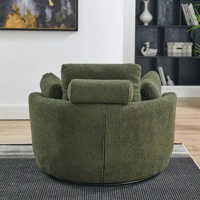 Fauteuil pivotant Circle avec pouf de rangement Moon et 4 coussins
