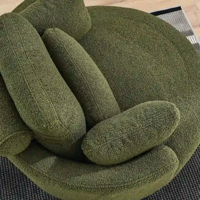 Fauteuil pivotant Circle avec pouf de rangement Moon et 4 coussins