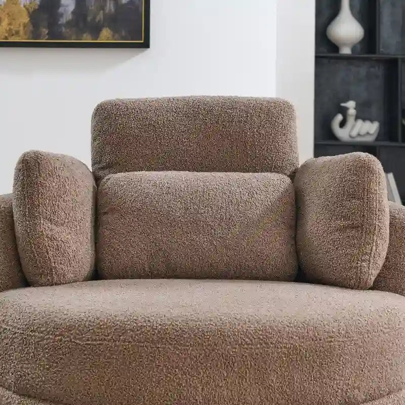 Fauteuil pivotant Circle avec pouf de rangement Moon et 4 coussins