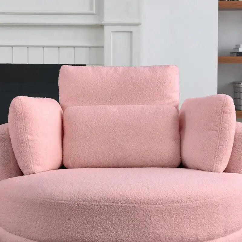 Fauteuil pivotant Circle avec pouf de rangement Moon et 4 coussins