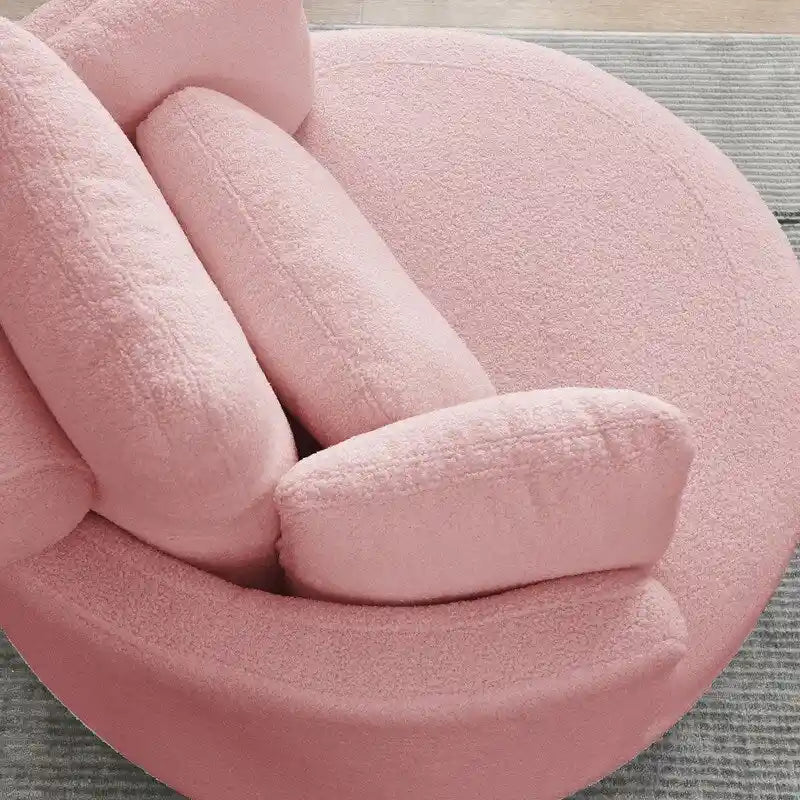 Fauteuil pivotant Circle avec pouf de rangement Moon et 4 coussins