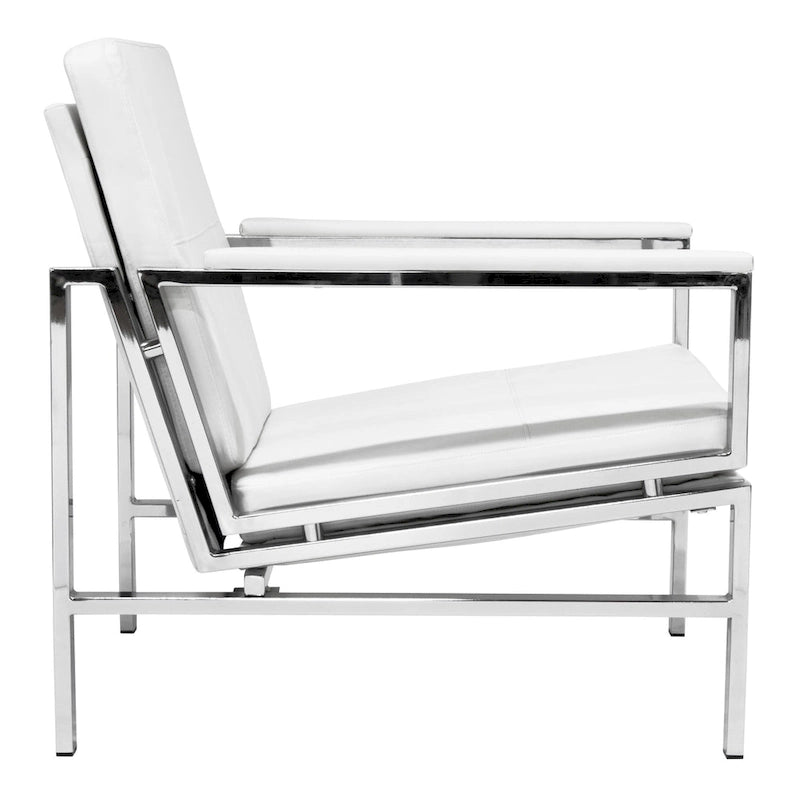 Fauteuil d'appoint du milieu du siècle en métal et cuir reconstitué Strick & Bolton Regina