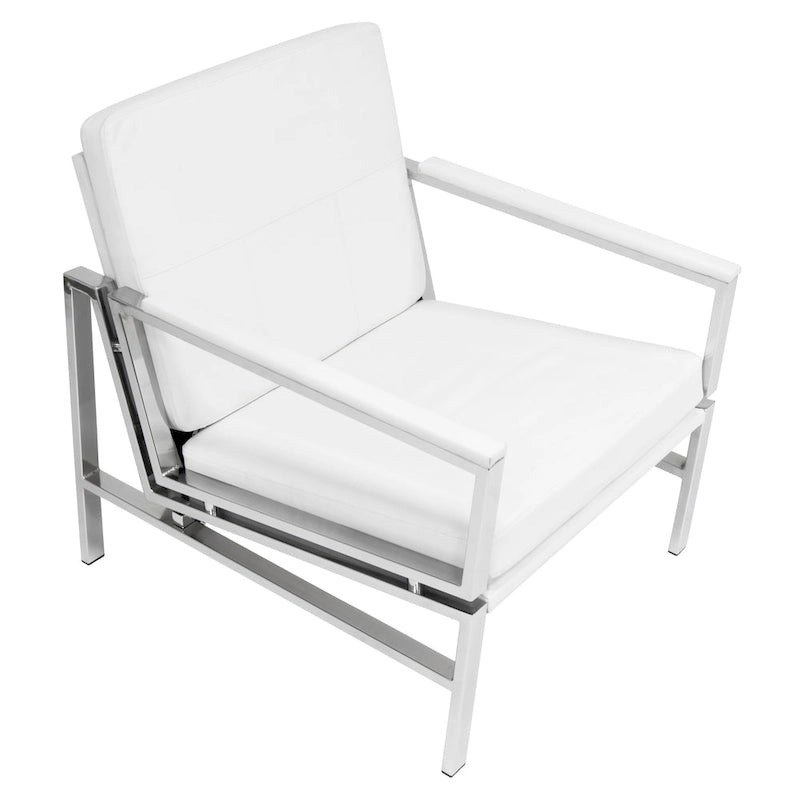 Fauteuil d'appoint du milieu du siècle en métal et cuir reconstitué Strick & Bolton Regina