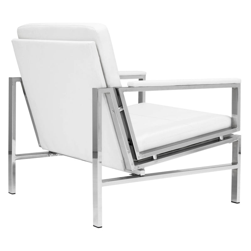 Fauteuil d'appoint du milieu du siècle en métal et cuir reconstitué Strick & Bolton Regina