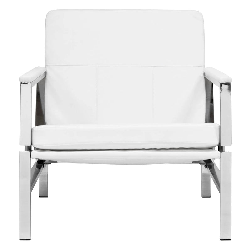 Fauteuil d'appoint du milieu du siècle en métal et cuir reconstitué Strick & Bolton Regina