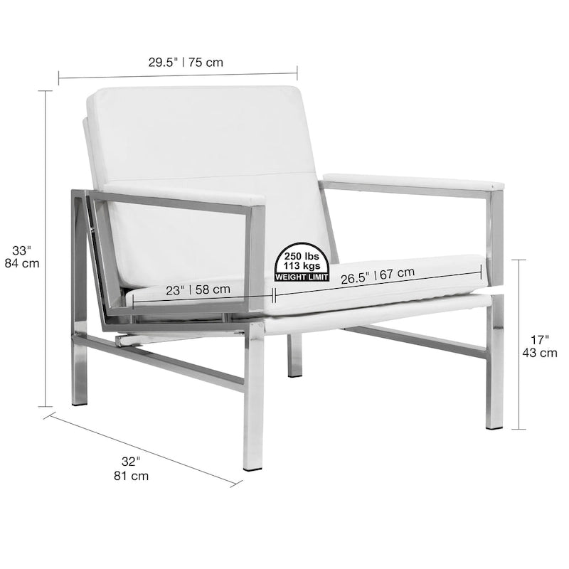 Fauteuil d'appoint du milieu du siècle en métal et cuir reconstitué Strick & Bolton Regina