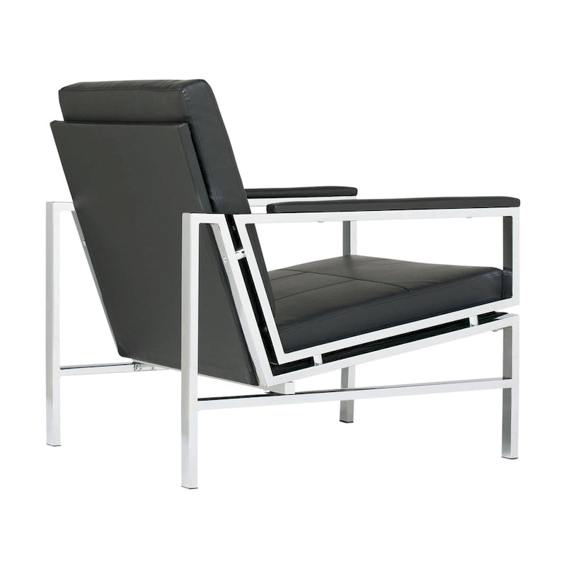 Fauteuil d'appoint du milieu du siècle en métal et cuir reconstitué Strick & Bolton Regina
