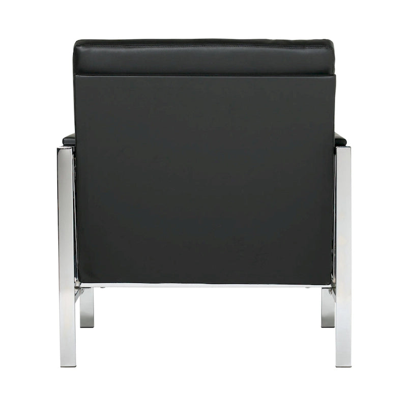 Fauteuil d'appoint du milieu du siècle en métal et cuir reconstitué Strick & Bolton Regina
