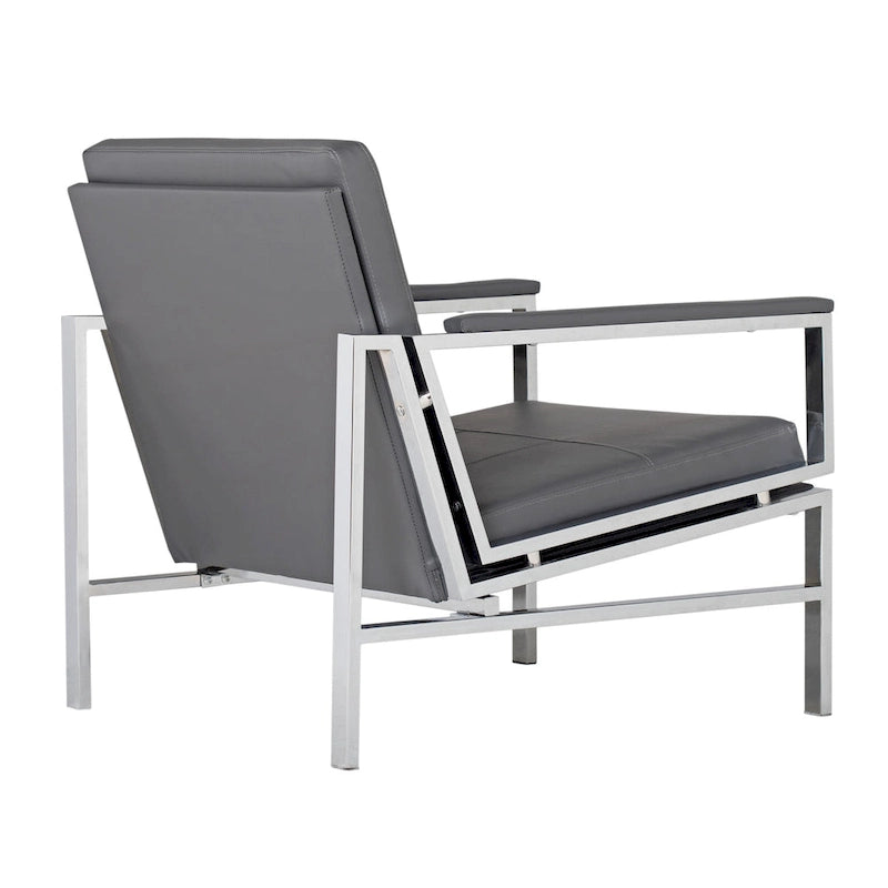 Fauteuil d'appoint du milieu du siècle en métal et cuir reconstitué Strick & Bolton Regina