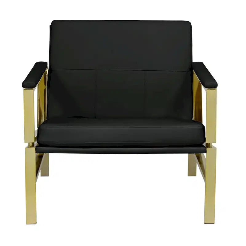 Fauteuil d'appoint du milieu du siècle en métal et cuir reconstitué Strick & Bolton Regina