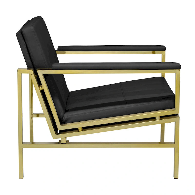 Fauteuil d'appoint du milieu du siècle en métal et cuir reconstitué Strick & Bolton Regina
