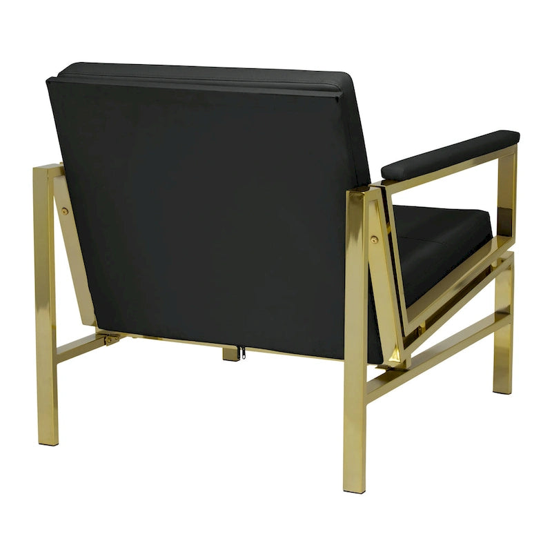 Fauteuil d'appoint du milieu du siècle en métal et cuir reconstitué Strick & Bolton Regina