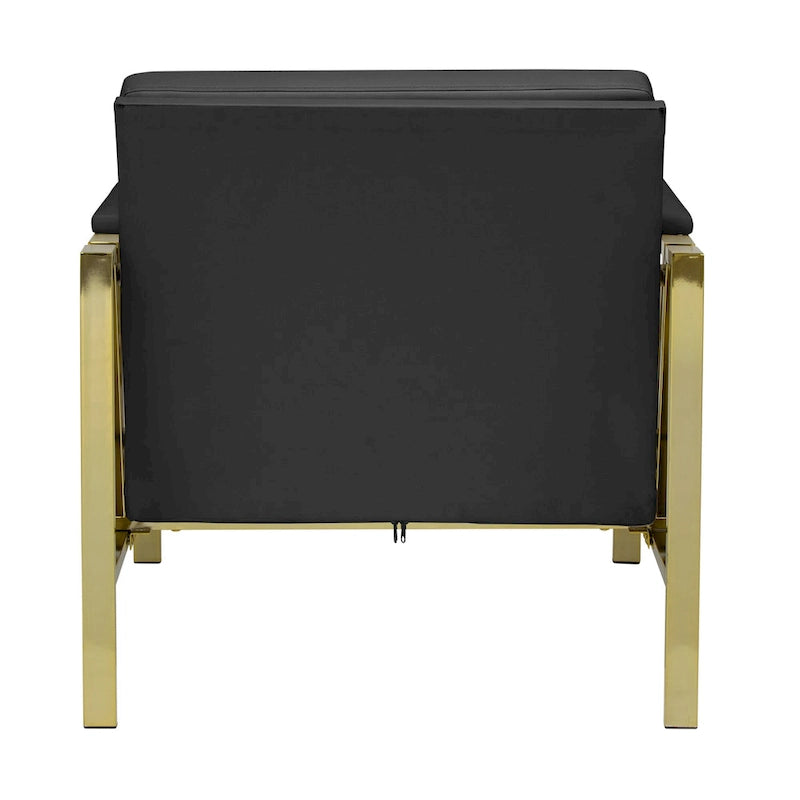 Fauteuil d'appoint du milieu du siècle en métal et cuir reconstitué Strick & Bolton Regina