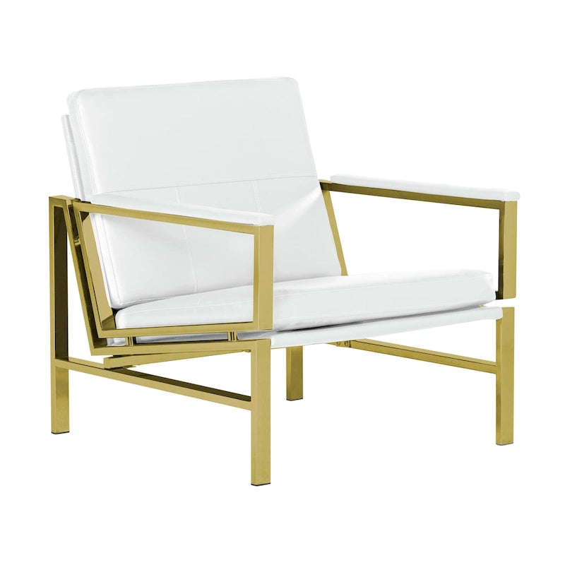 Fauteuil d'appoint du milieu du siècle en métal et cuir reconstitué Strick & Bolton Regina