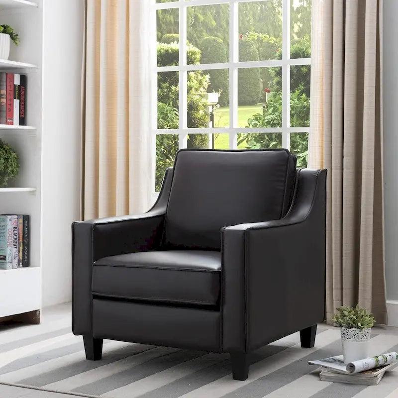 Fauteuil club contemporain rembourré en vinyle Kayn de Furniture of America