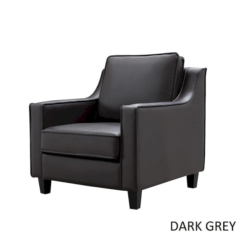 Fauteuil club contemporain rembourré en vinyle Kayn de Furniture of America