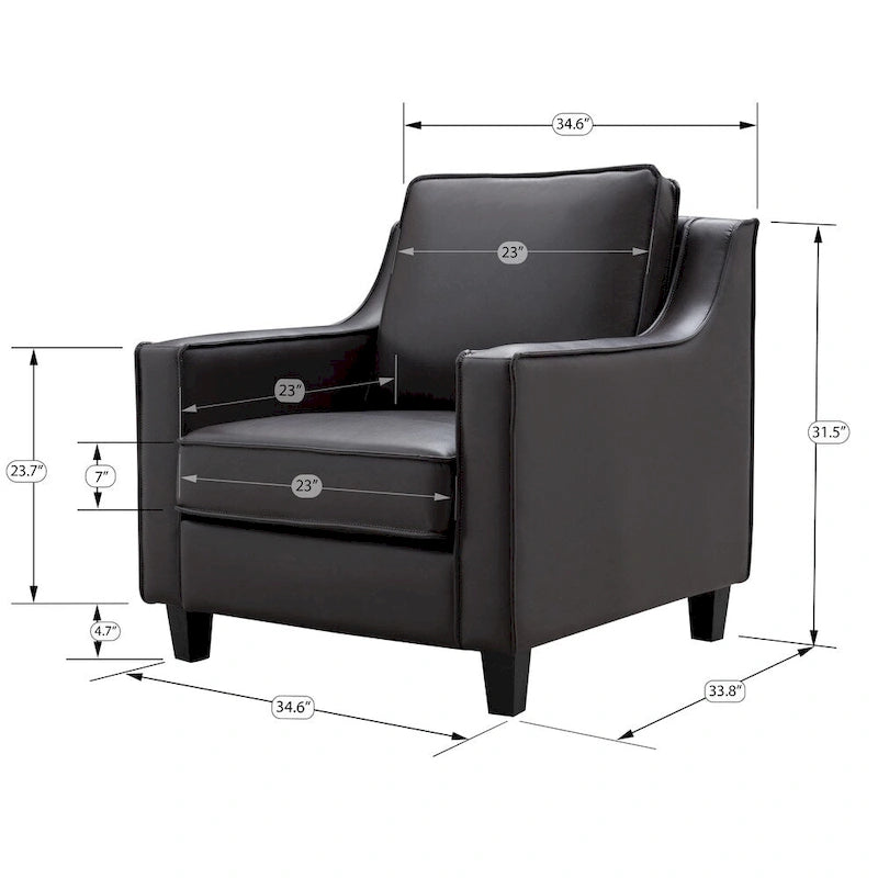 Fauteuil club contemporain rembourré en vinyle Kayn de Furniture of America