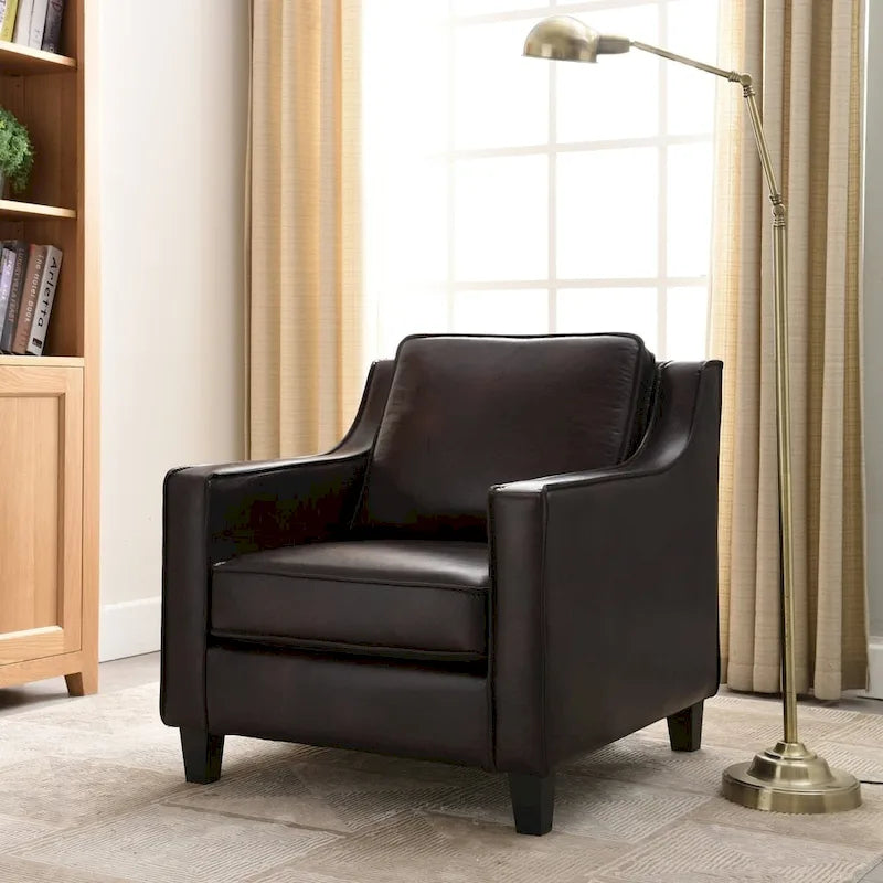 Fauteuil club contemporain rembourré en vinyle Kayn de Furniture of America