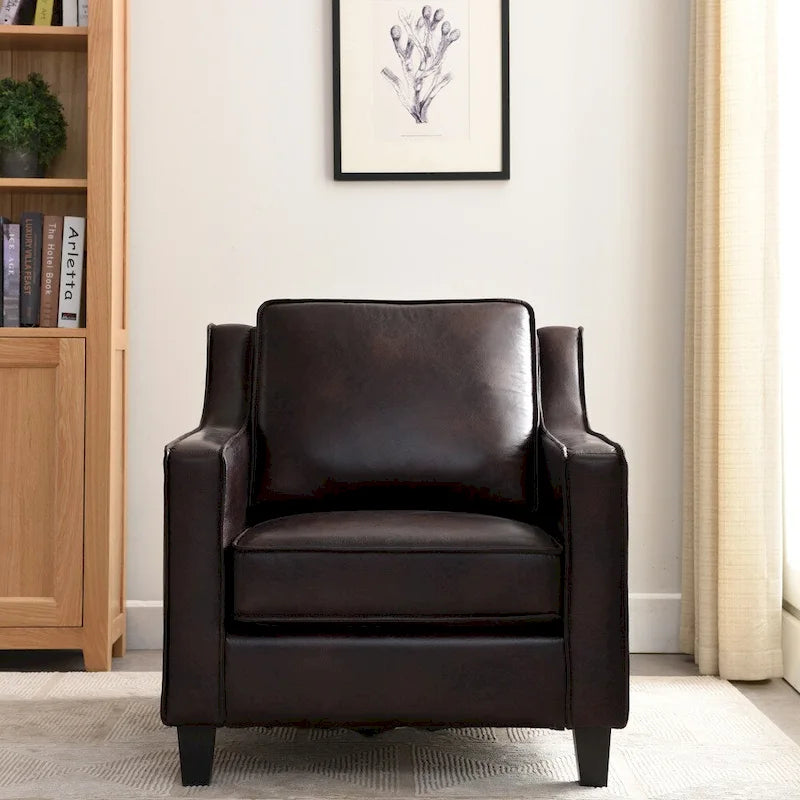 Fauteuil club contemporain rembourré en vinyle Kayn de Furniture of America