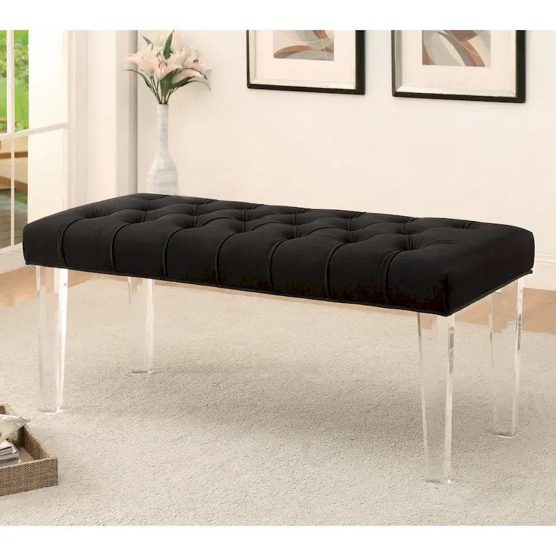 Banc d'appoint capitonné en tissu contemporain Bral par Furniture of America