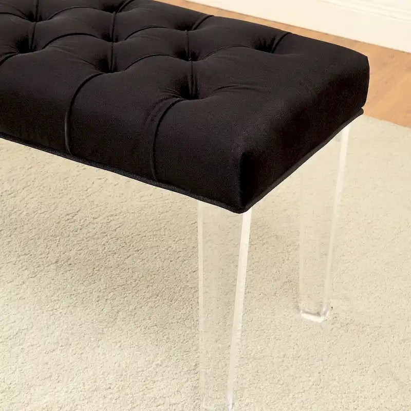 Banc d'appoint capitonné en tissu contemporain Bral par Furniture of America