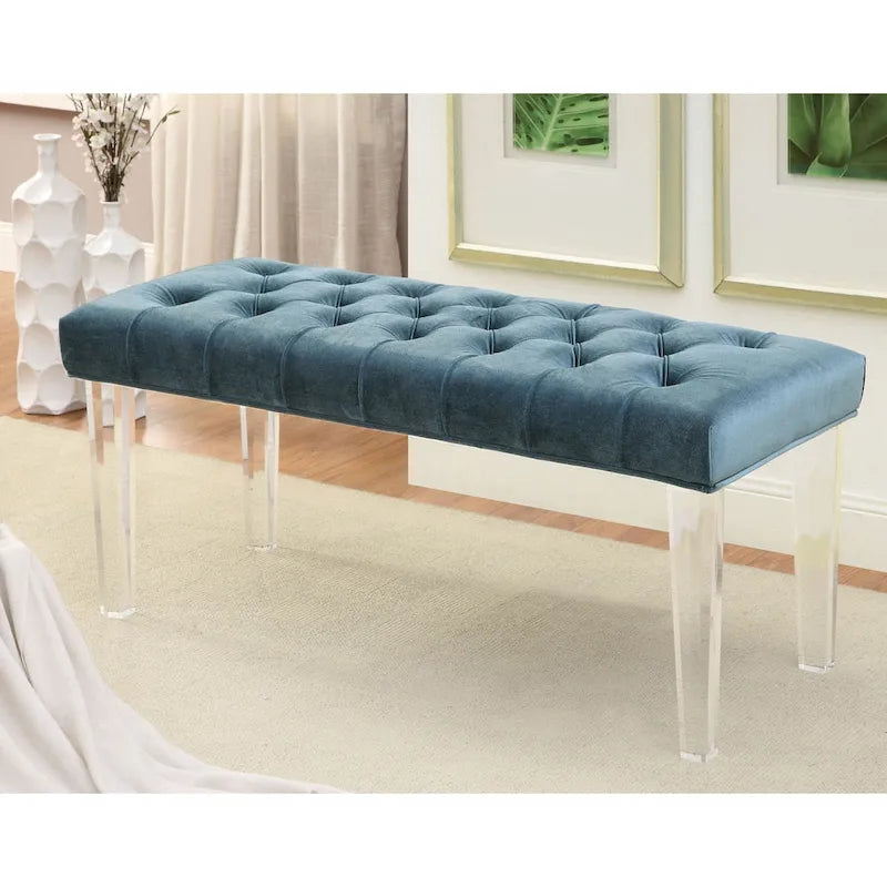 Banc d'appoint capitonné en tissu contemporain Bral par Furniture of America