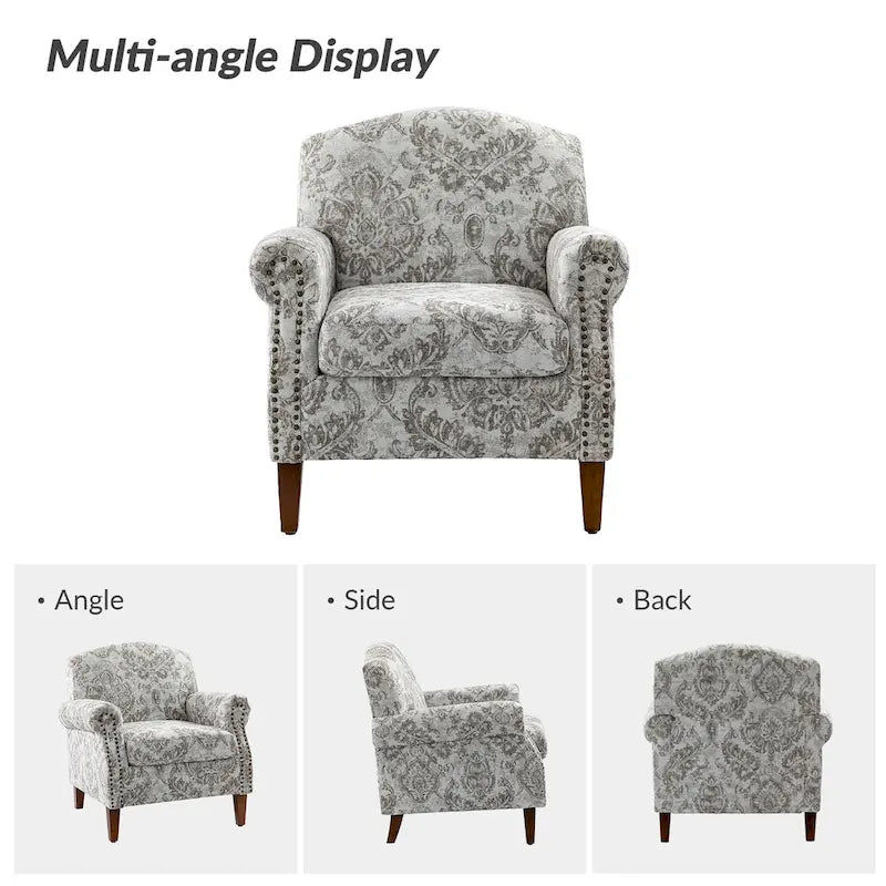 Fauteuil de salon Giampiero avec garniture cloutée (lot de 2) par HULALA HOME