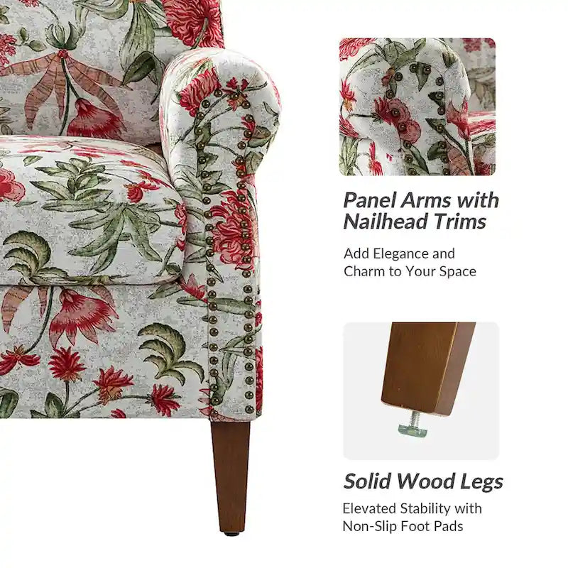 Fauteuil de salon Giampiero avec garniture cloutée (lot de 2) par HULALA HOME