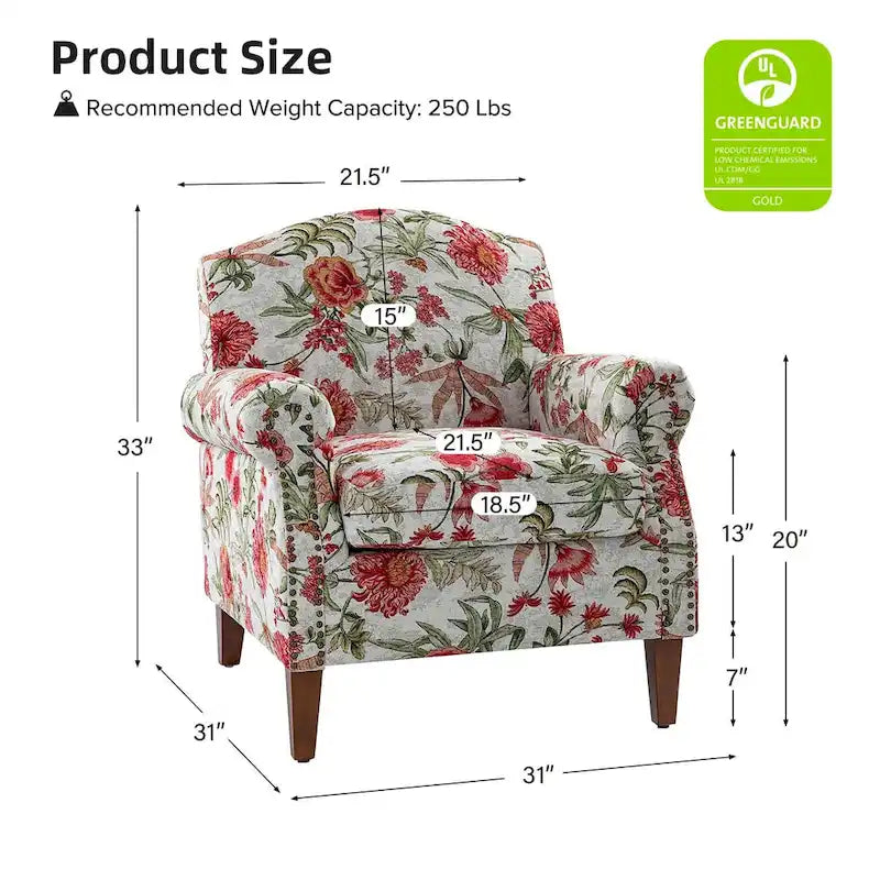 Fauteuil de salon Giampiero avec garniture cloutée (lot de 2) par HULALA HOME