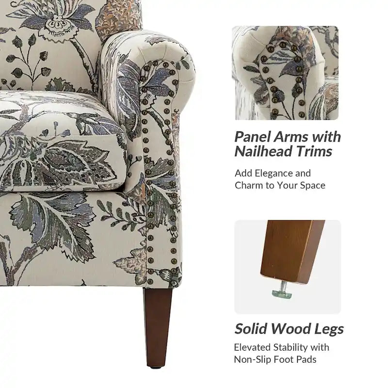 Fauteuil de salon Giampiero avec garniture cloutée (lot de 2) par HULALA HOME
