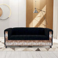 Canapé 3 places moderne du milieu du siècle Coast to Coast Sofas, velours, structure en bois massif, rembourré