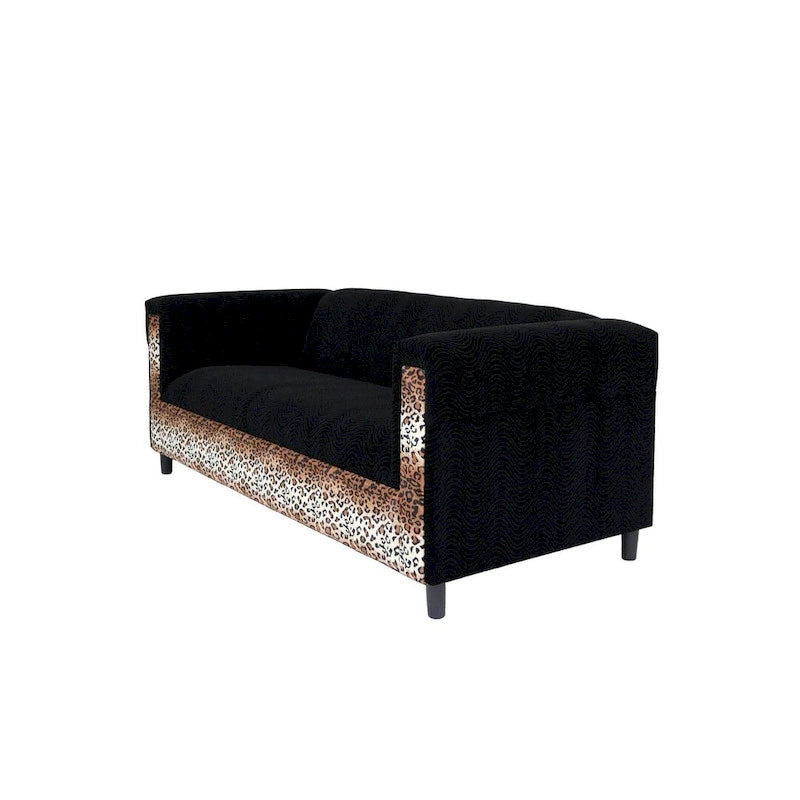 Canapé 3 places moderne du milieu du siècle Coast to Coast Sofas, velours, structure en bois massif, rembourré