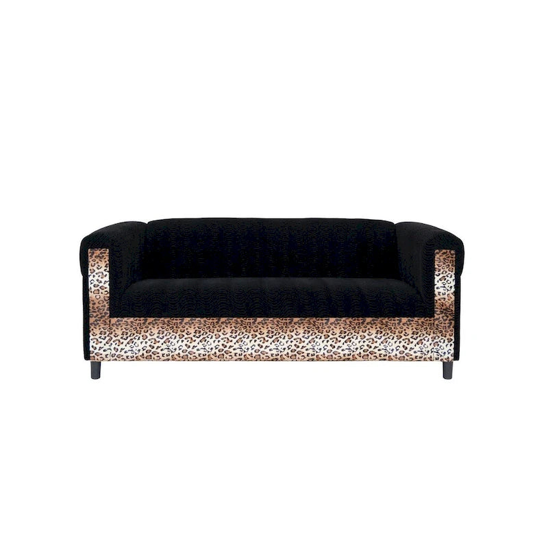 Canapé 3 places moderne du milieu du siècle Coast to Coast Sofas, velours, structure en bois massif, rembourré