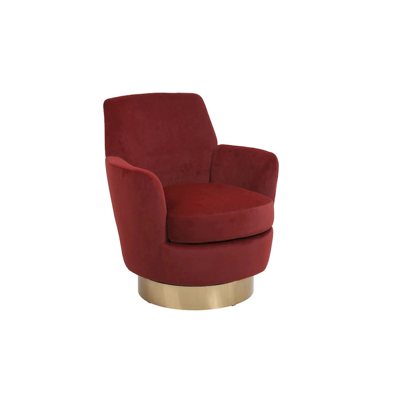 Fauteuil pivotant en velours doux - 28.3 x 29.3 x 32.7