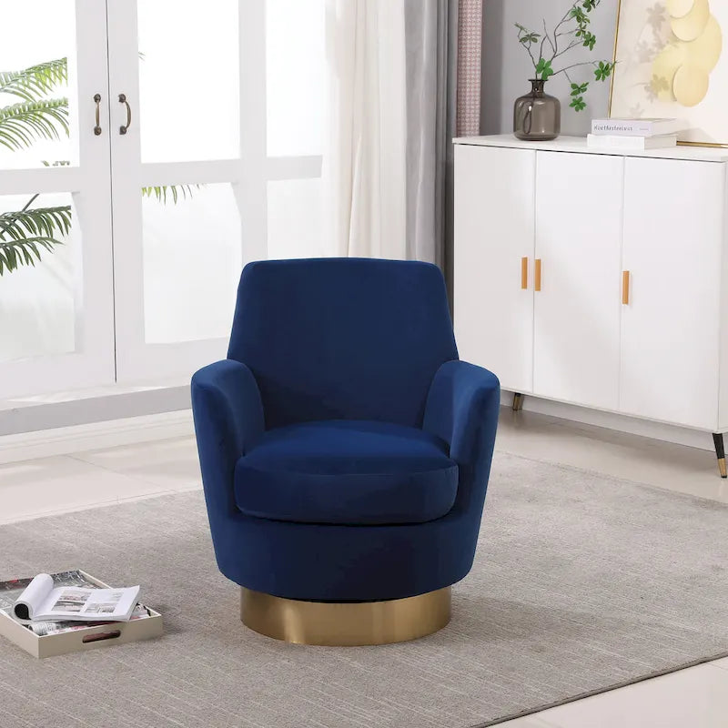 Fauteuil pivotant en velours doux - 28.3 x 29.3 x 32.7
